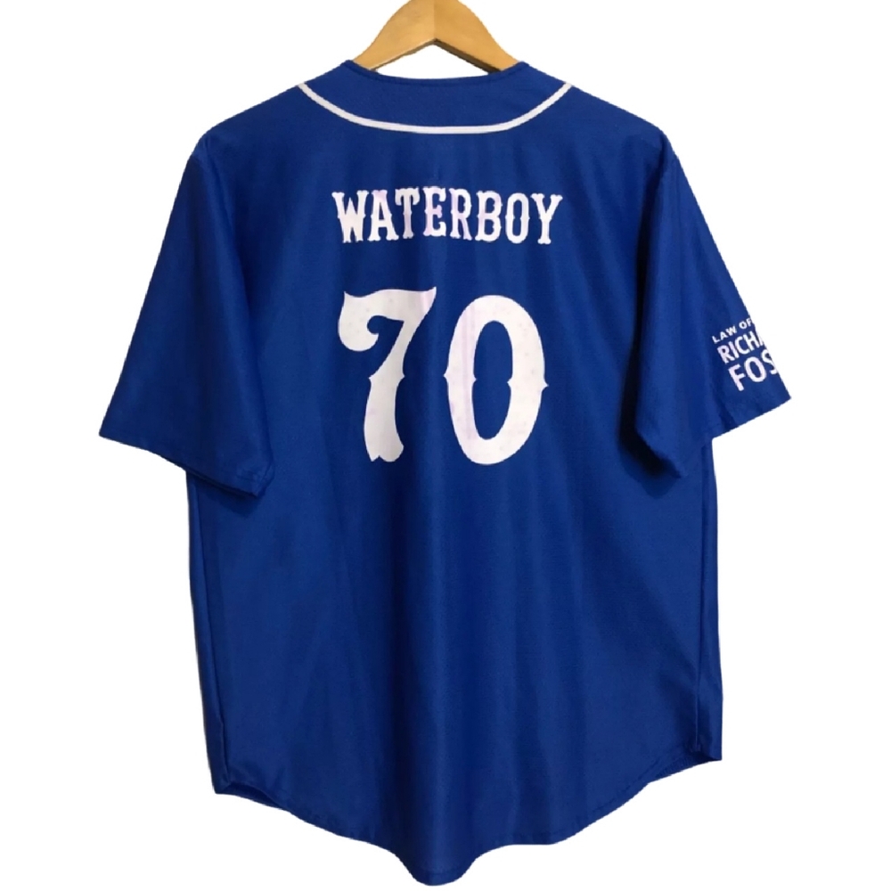 Los Pollos Hermanos Homerunos #70 Waterboy Breaking Bad Blue Baseball Jersey S - Picture 2 of 9